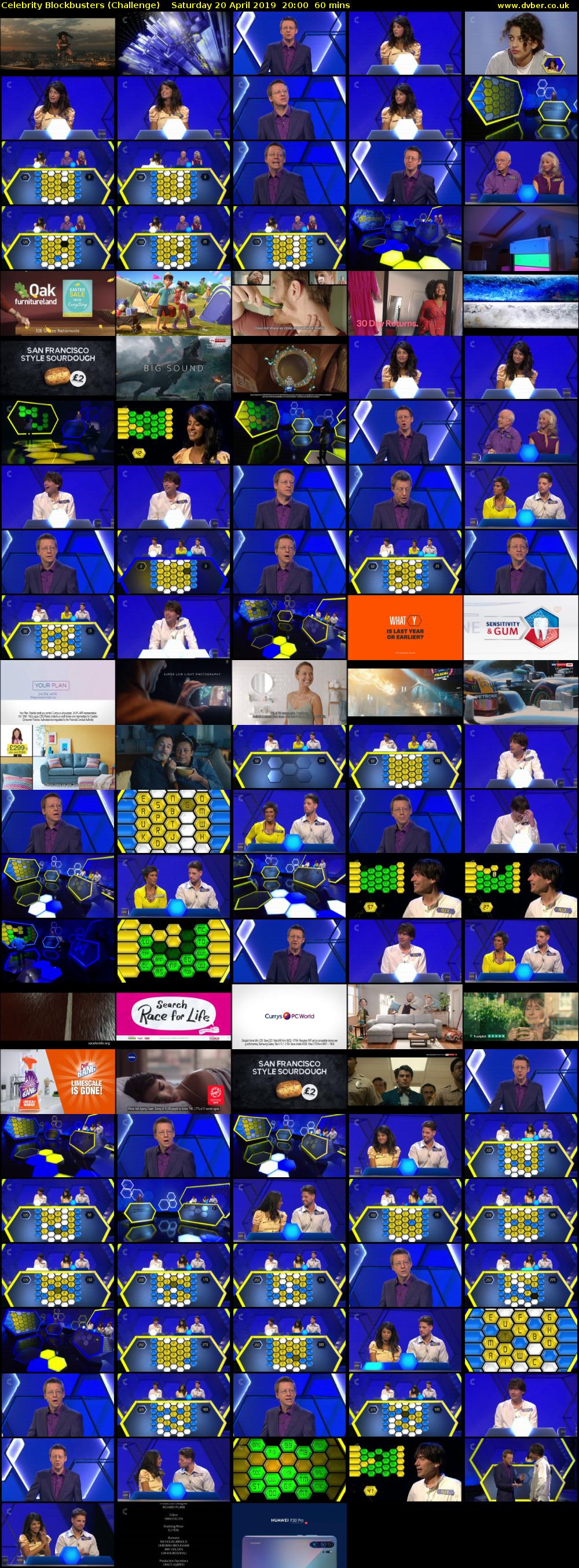 Celebrity Blockbusters (Challenge) Saturday 20 April 2019 20:00 - 21:00