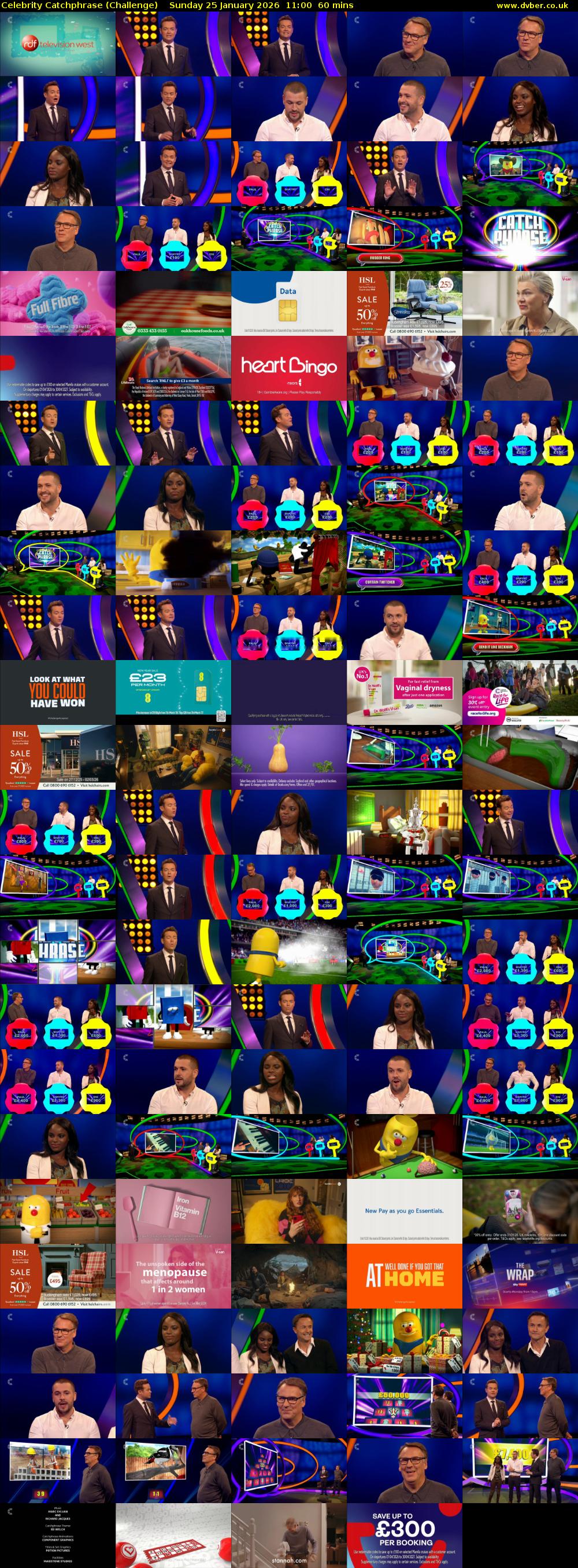 Celebrity Catchphrase (Challenge) Sunday 25 January 2026 11:00 - 12:00