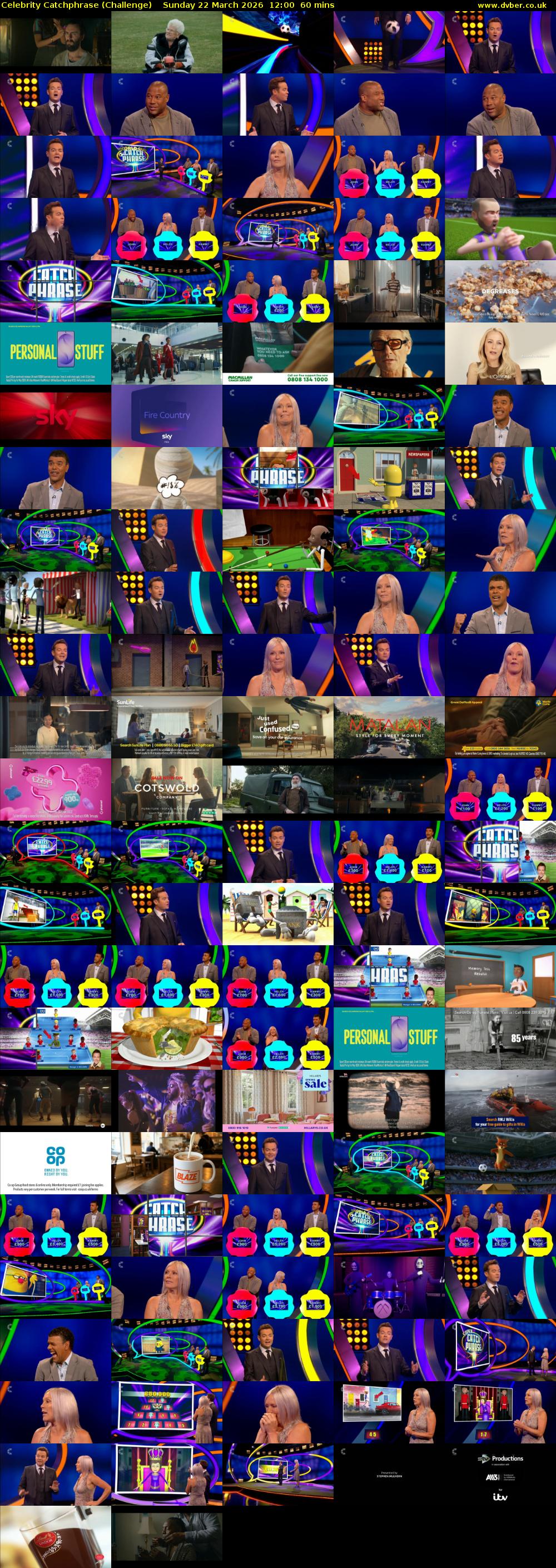 Celebrity Catchphrase (Challenge) Sunday 22 March 2026 12:00 - 13:00