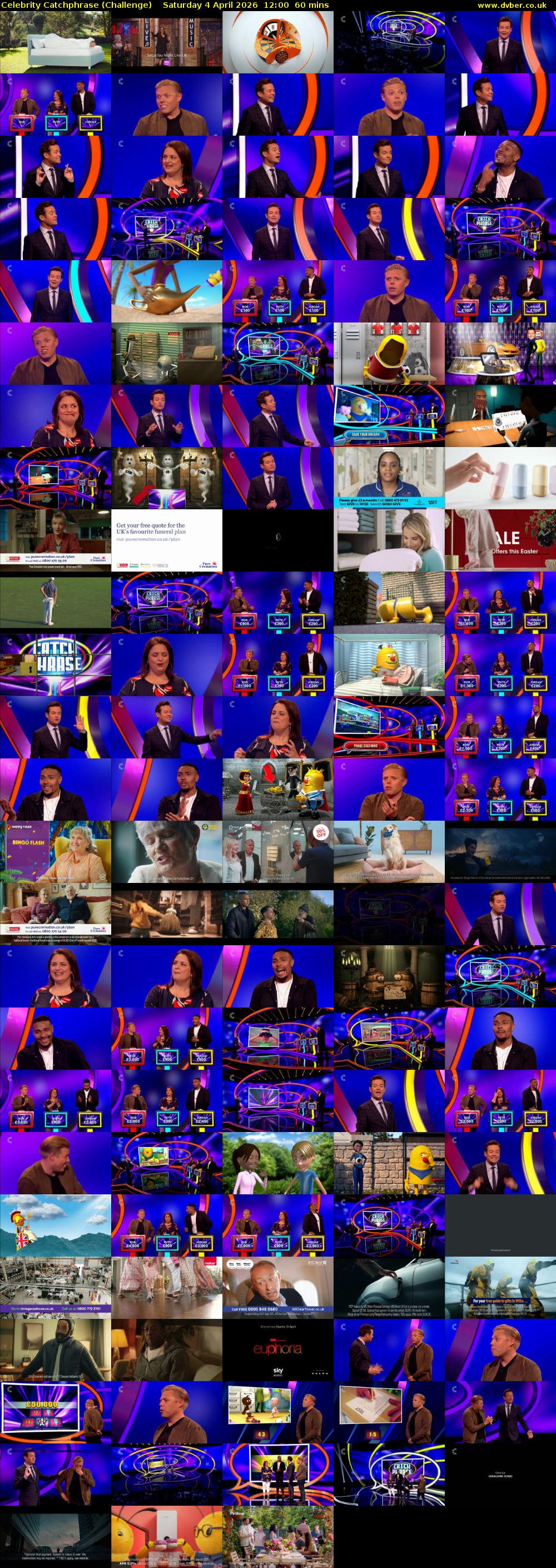 Celebrity Catchphrase (Challenge) Saturday 4 April 2026 12:00 - 13:00