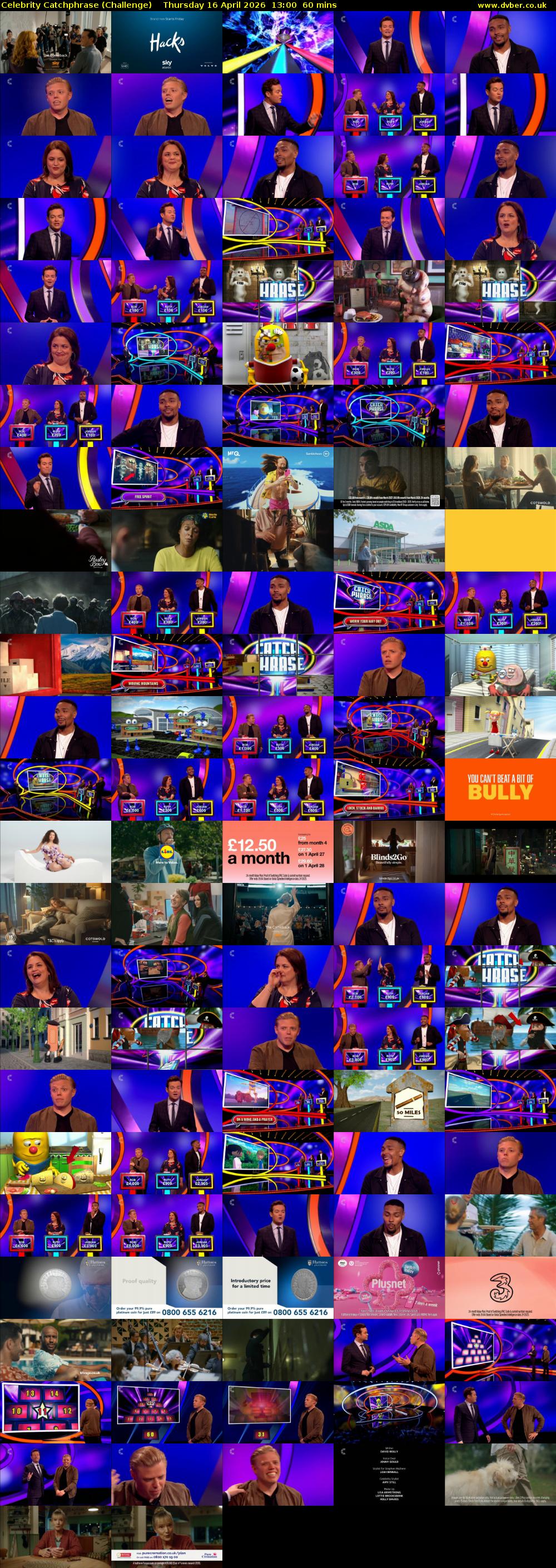 Celebrity Catchphrase (Challenge) Thursday 16 April 2026 13:00 - 14:00