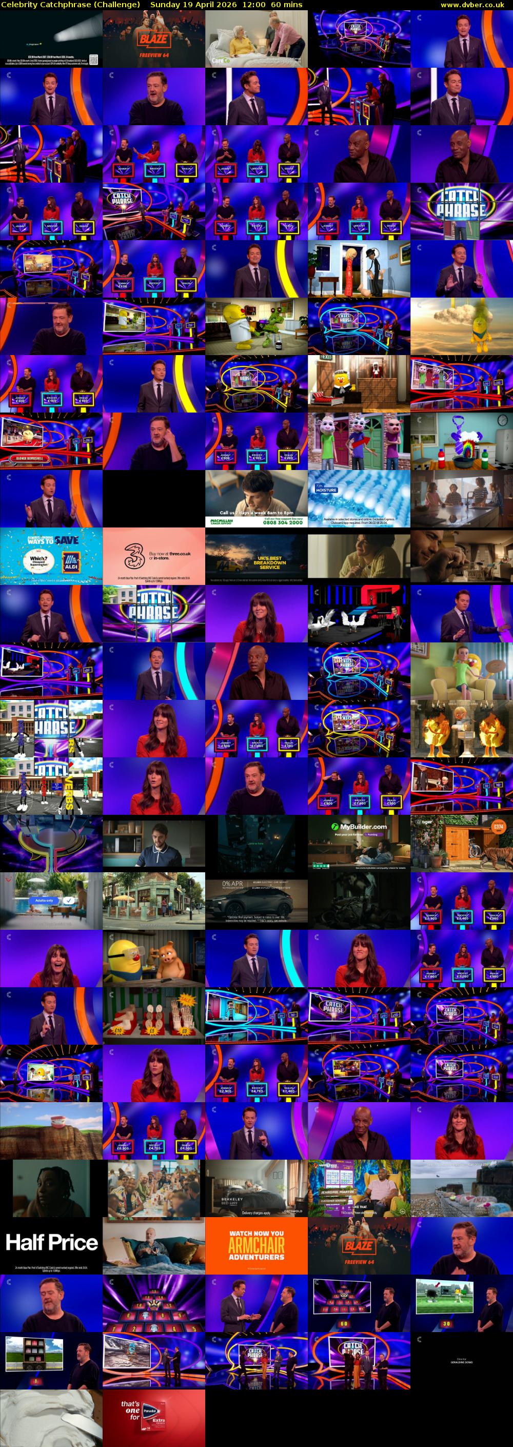 Celebrity Catchphrase (Challenge) Sunday 19 April 2026 12:00 - 13:00
