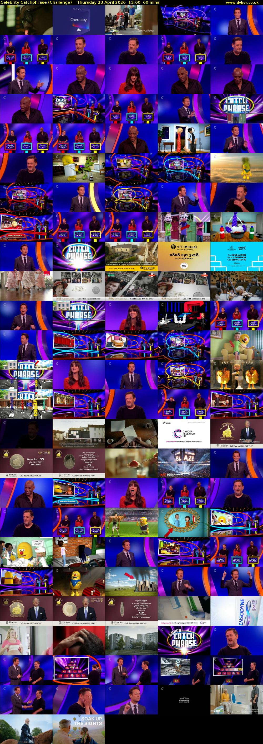Celebrity Catchphrase (Challenge) Thursday 23 April 2026 13:00 - 14:00