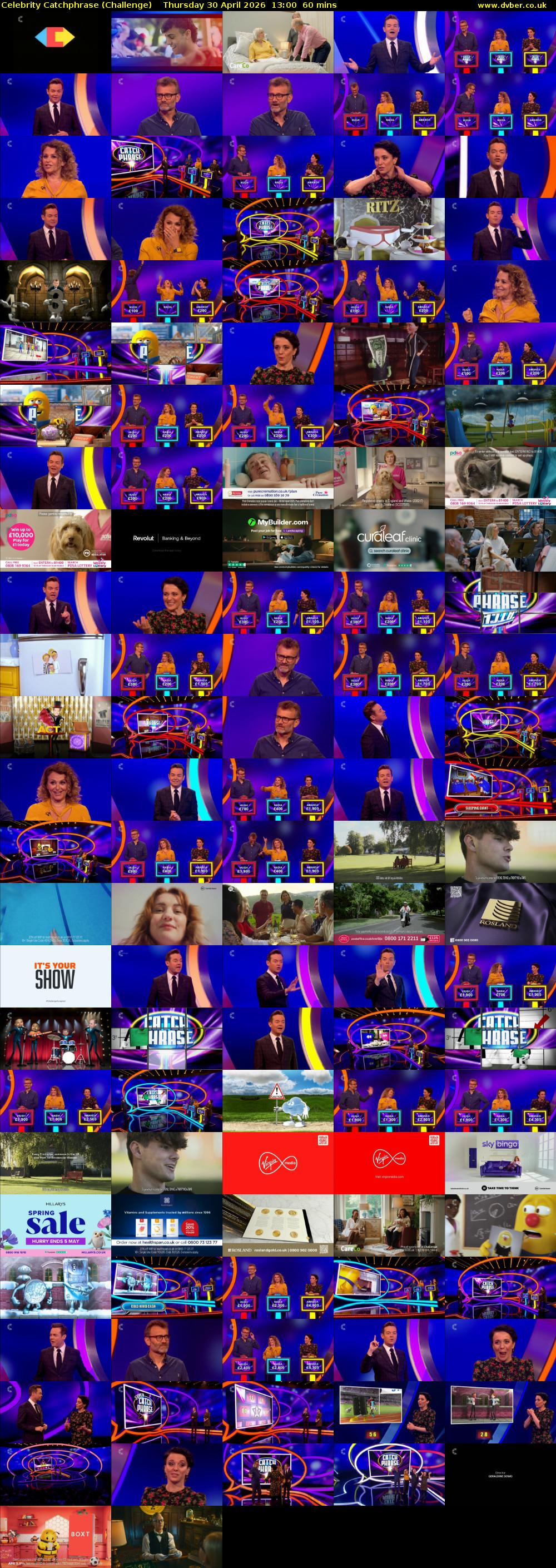 Celebrity Catchphrase (Challenge) Thursday 30 April 2026 13:00 - 14:00