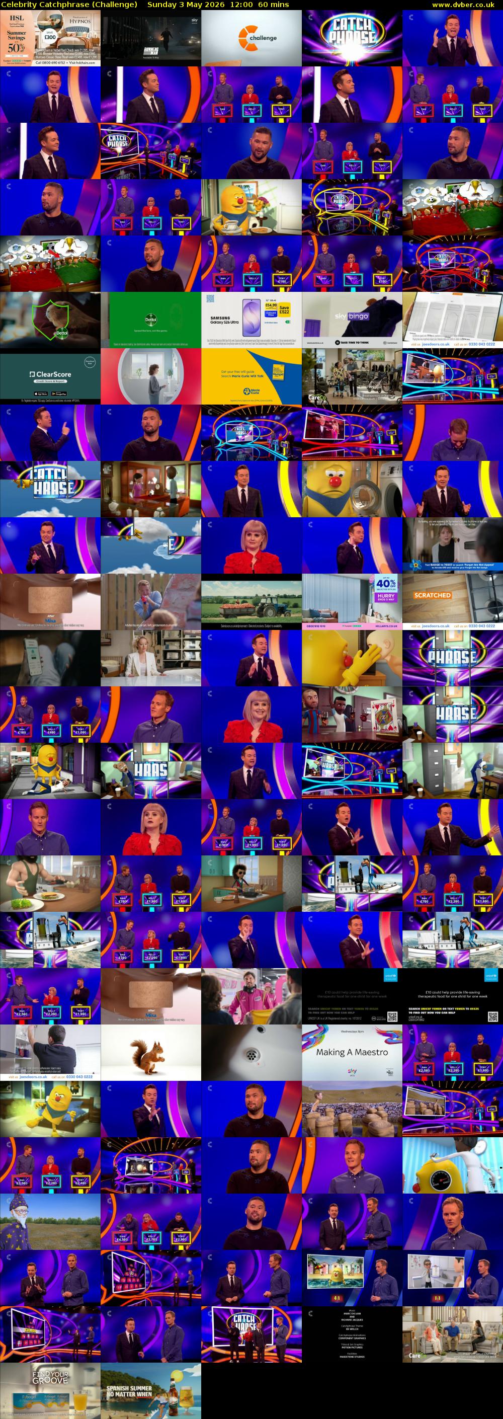 Celebrity Catchphrase (Challenge) Sunday 3 May 2026 12:00 - 13:00