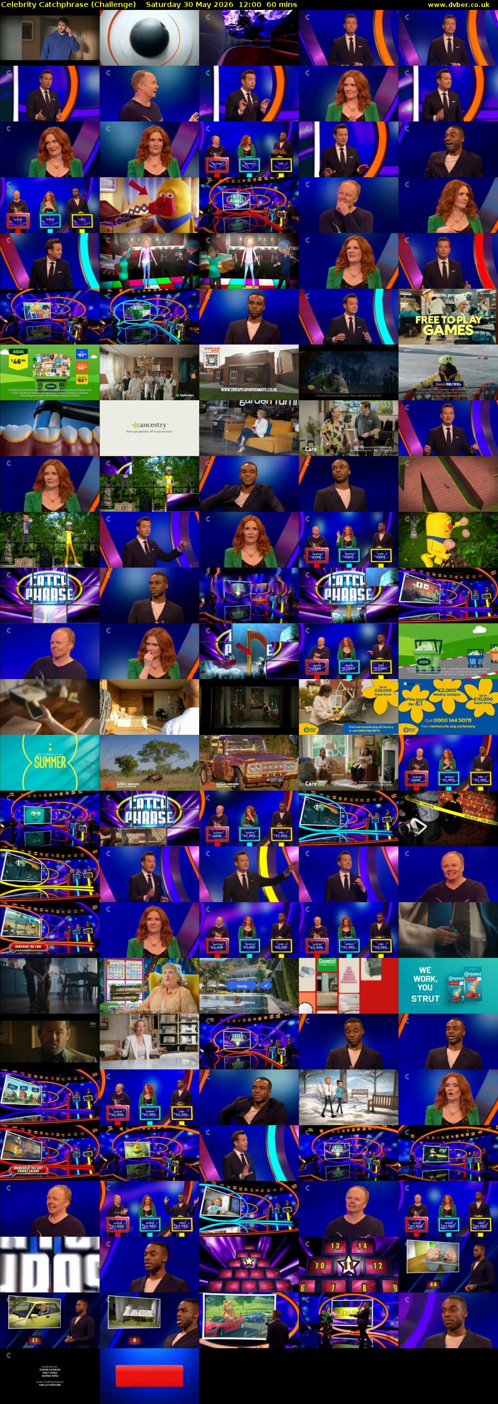 Celebrity Catchphrase (Challenge) Saturday 30 May 2026 12:00 - 13:00