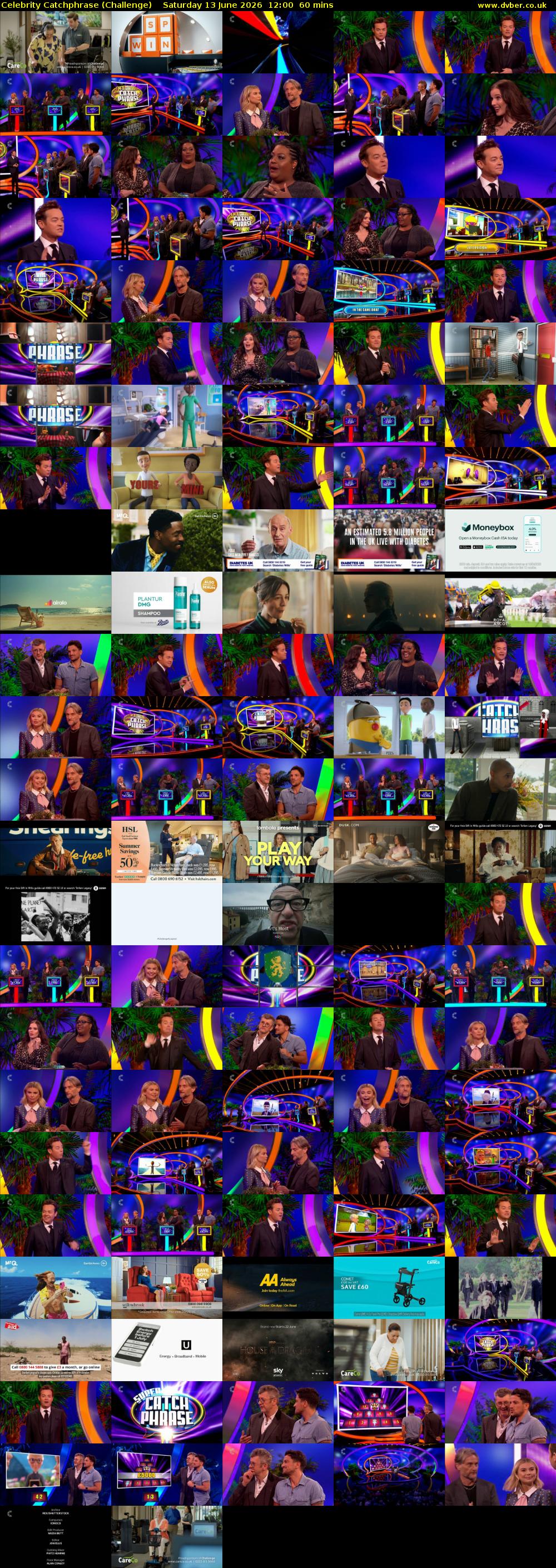 Celebrity Catchphrase (Challenge) Saturday 13 June 2026 12:00 - 13:00
