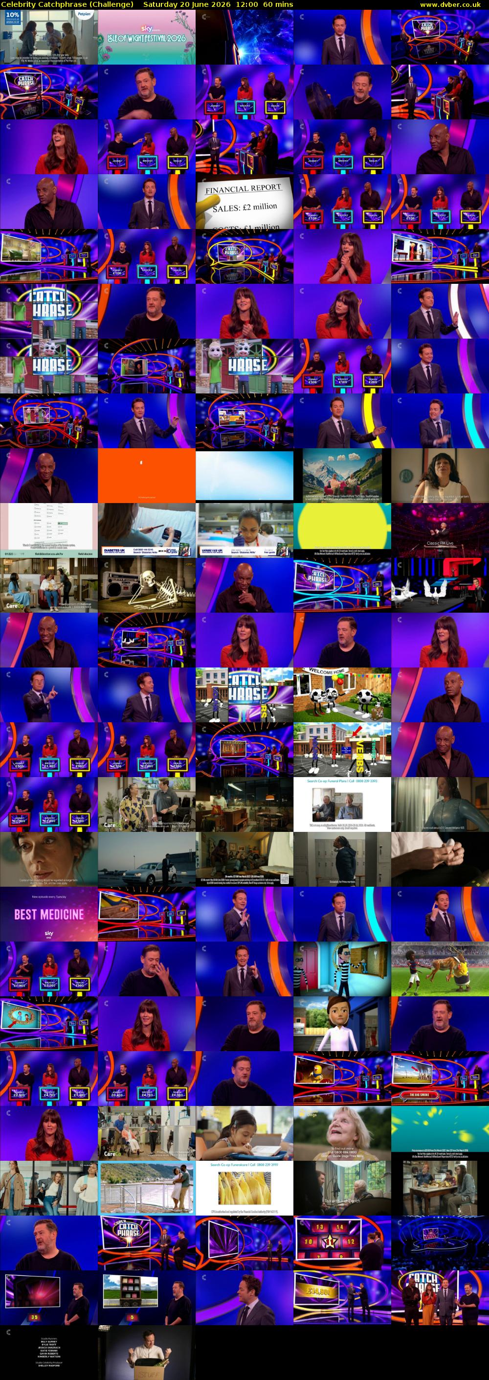 Celebrity Catchphrase (Challenge) Saturday 20 June 2026 12:00 - 13:00