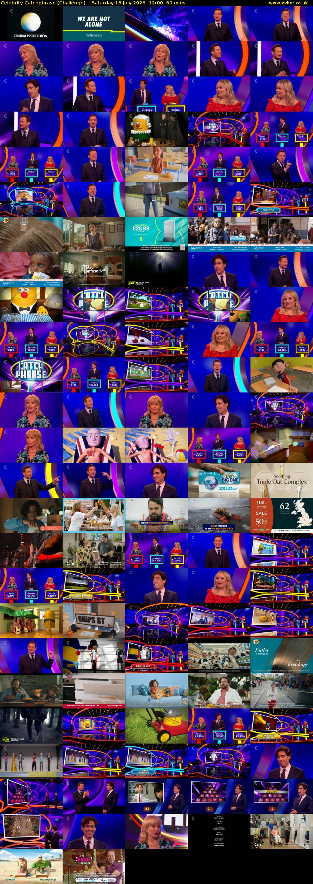 Celebrity Catchphrase (Challenge) Saturday 18 July 2026 12:00 - 13:00