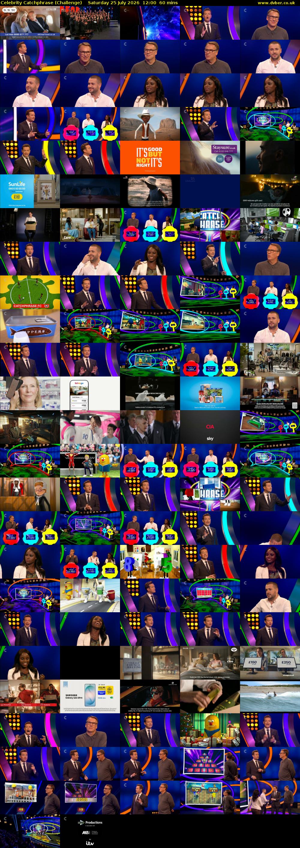 Celebrity Catchphrase (Challenge) Saturday 25 July 2026 12:00 - 13:00