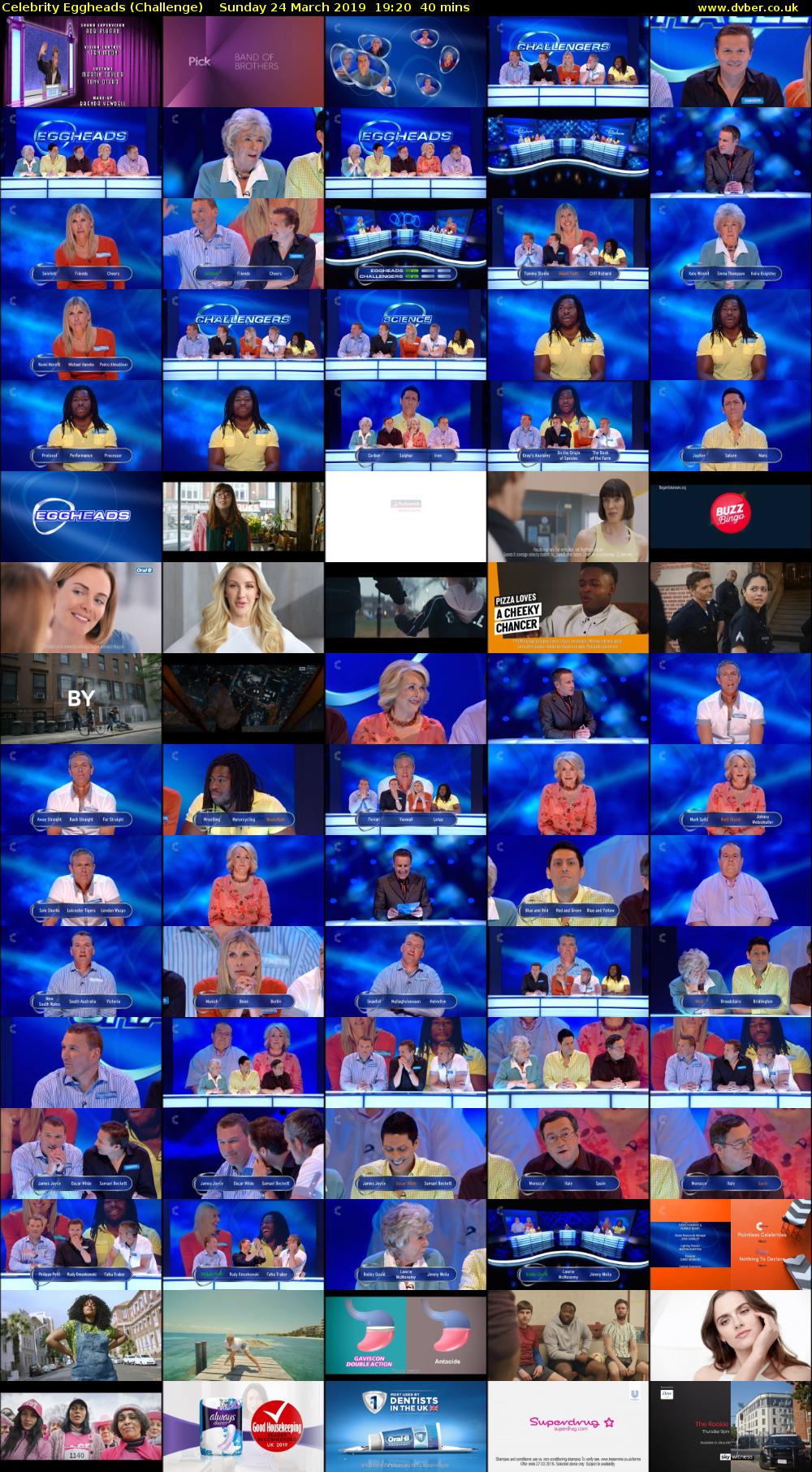 Celebrity Eggheads (Challenge) Sunday 24 March 2019 19:20 - 20:00