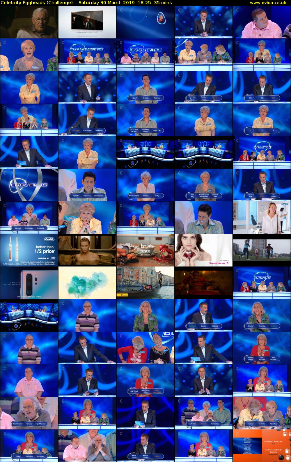 Celebrity Eggheads (Challenge) Saturday 30 March 2019 18:25 - 19:00