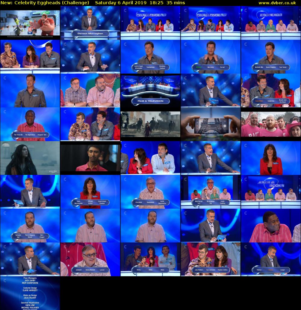 Celebrity Eggheads (Challenge) Saturday 6 April 2019 18:25 - 19:00