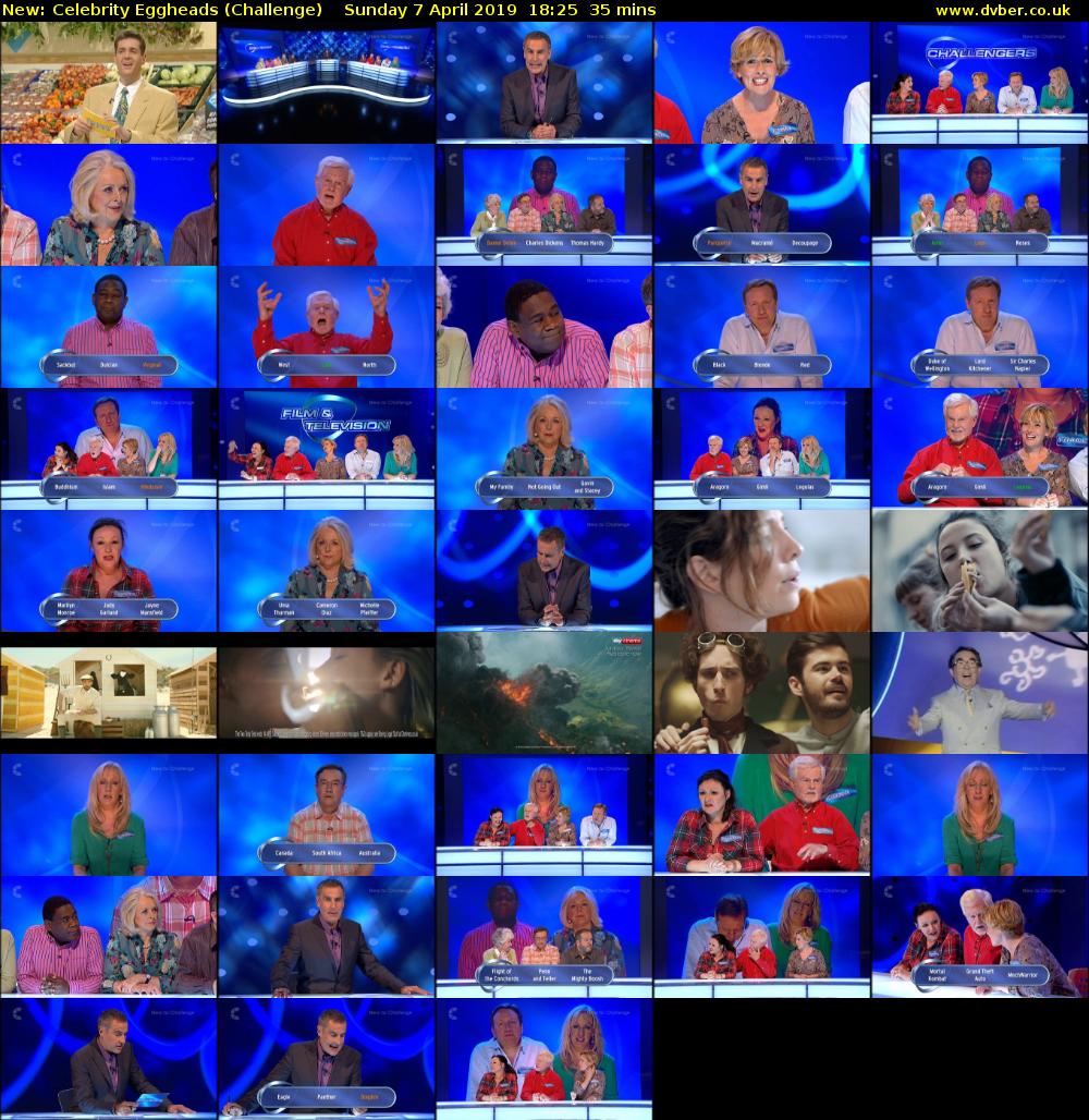 Celebrity Eggheads (Challenge) Sunday 7 April 2019 18:25 - 19:00