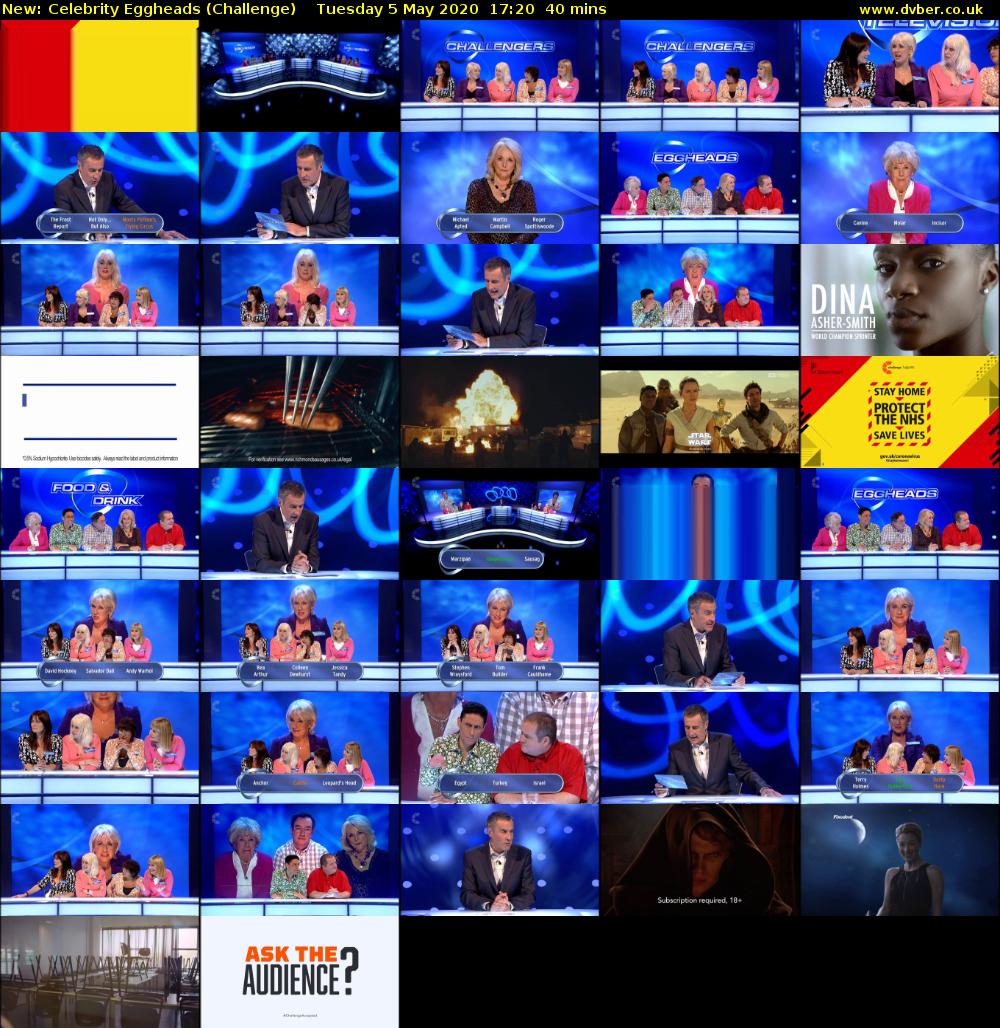 Celebrity Eggheads (Challenge) Tuesday 5 May 2020 17:20 - 18:00