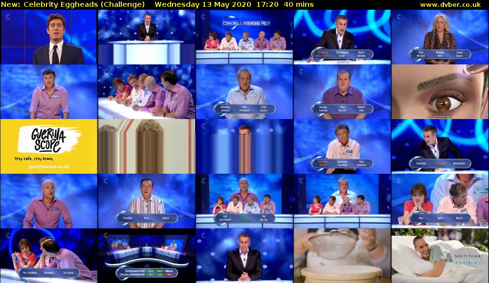 Celebrity Eggheads (Challenge) Wednesday 13 May 2020 17:20 - 18:00