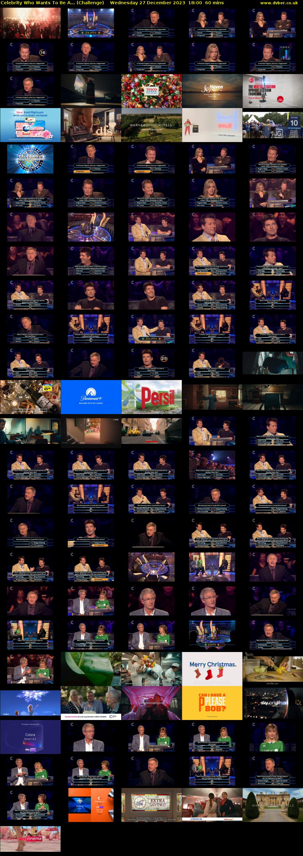 Celebrity Who Wants To Be A... (Challenge) Wednesday 27 December 2023 18:00 - 19:00