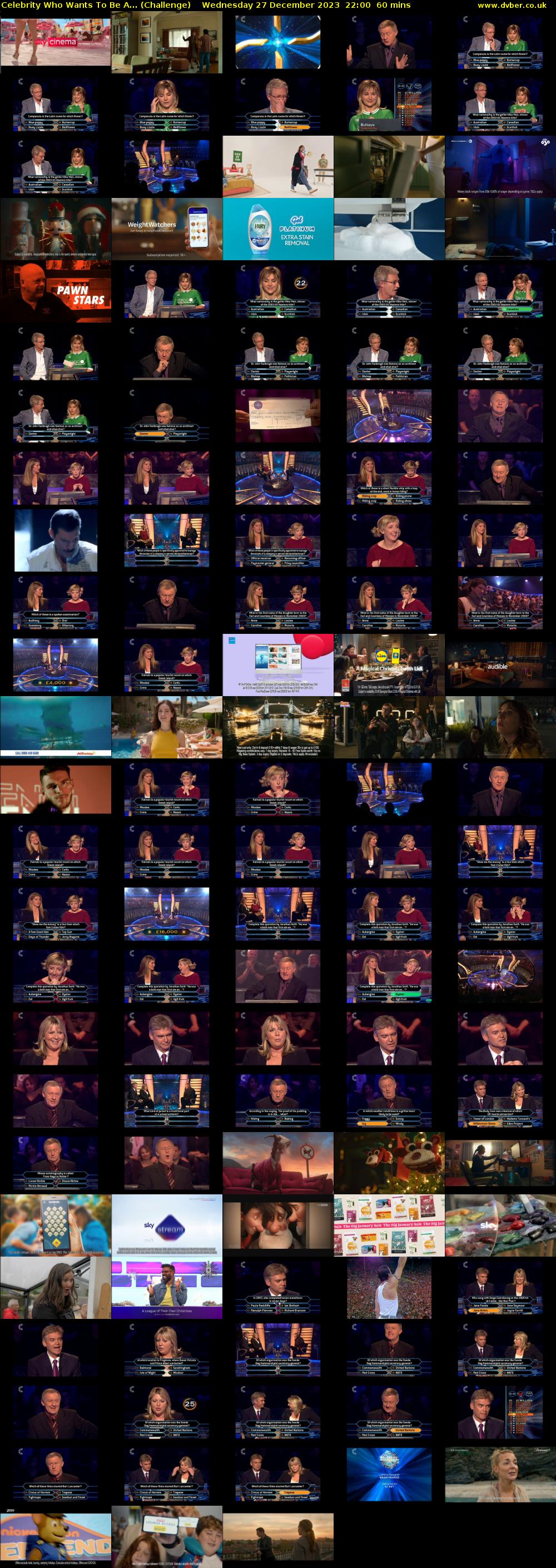 Celebrity Who Wants To Be A... (Challenge) Wednesday 27 December 2023 22:00 - 23:00