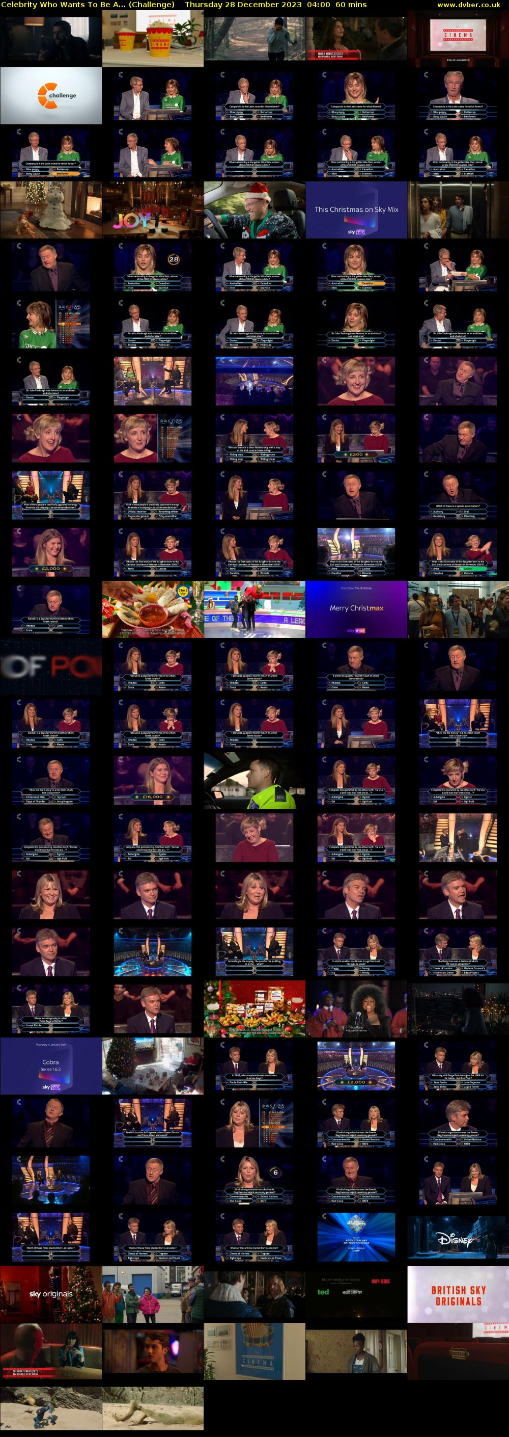 Celebrity Who Wants To Be A... (Challenge) Thursday 28 December 2023 04:00 - 05:00