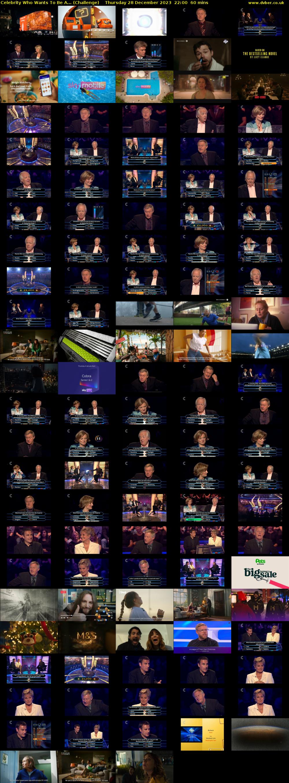 Celebrity Who Wants To Be A... (Challenge) Thursday 28 December 2023 22:00 - 23:00