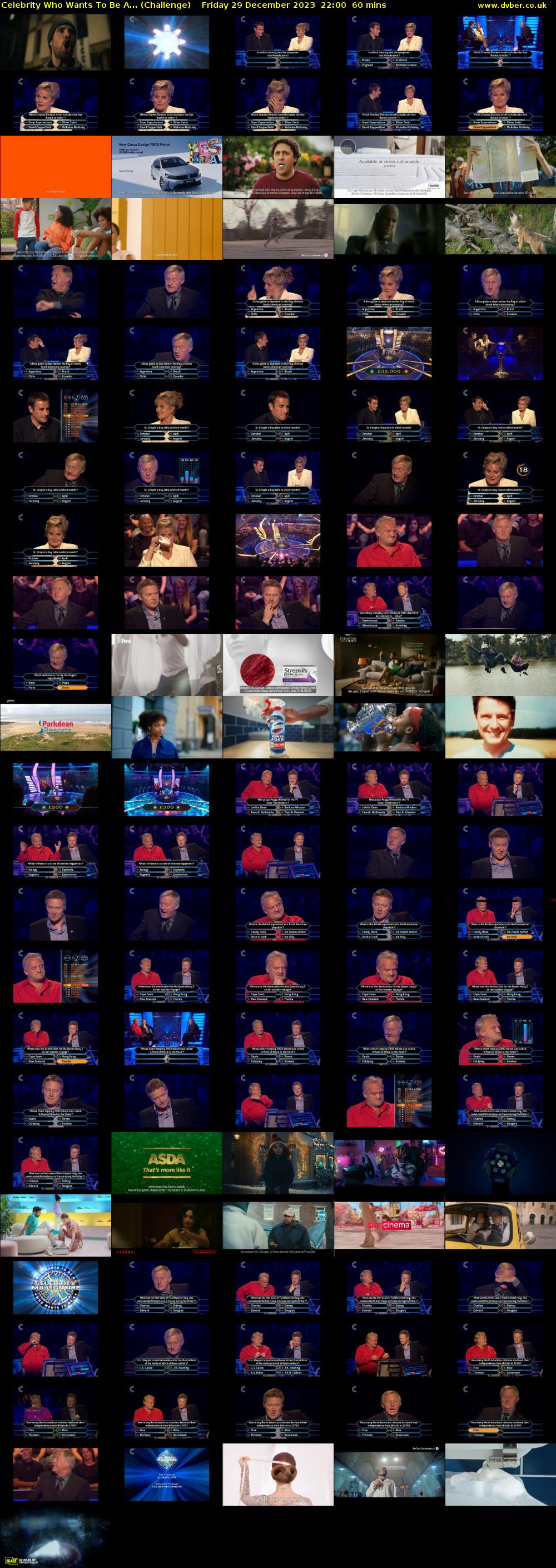 Celebrity Who Wants To Be A... (Challenge) Friday 29 December 2023 22:00 - 23:00