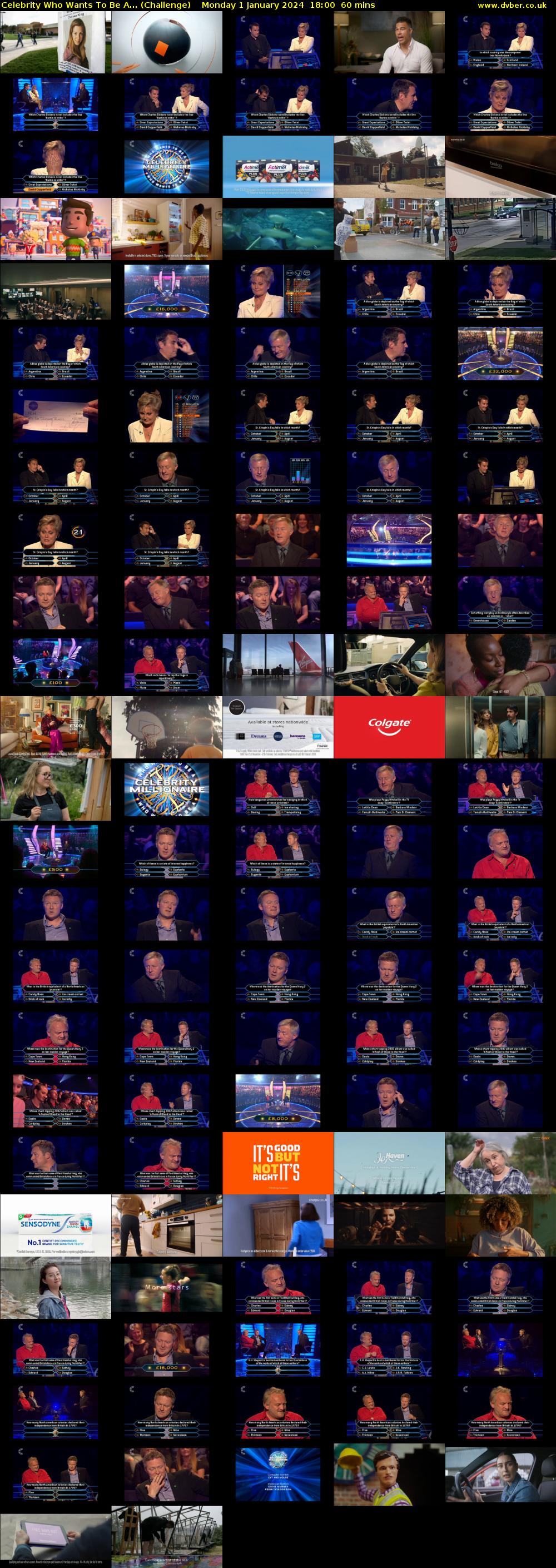 Celebrity Who Wants To Be A... (Challenge) Monday 1 January 2024 18:00 - 19:00