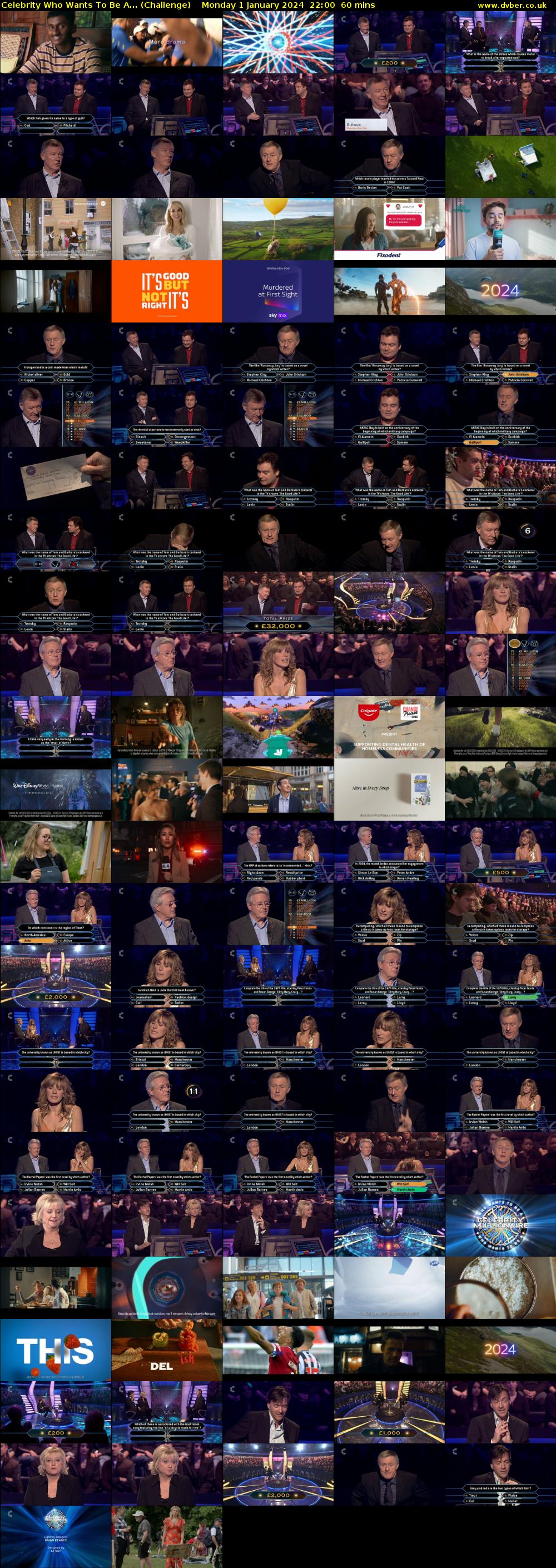 Celebrity Who Wants To Be A... (Challenge) Monday 1 January 2024 22:00 - 23:00