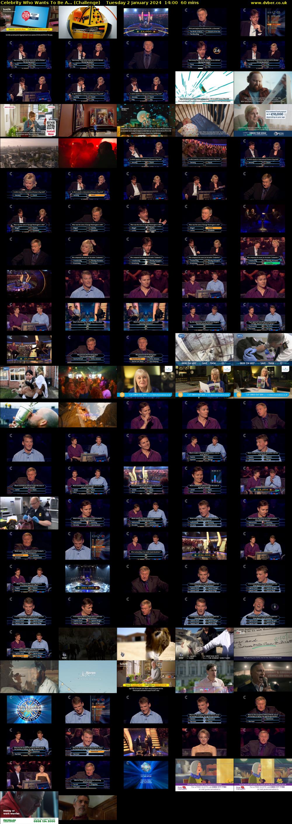 Celebrity Who Wants To Be A... (Challenge) Tuesday 2 January 2024 14:00 - 15:00