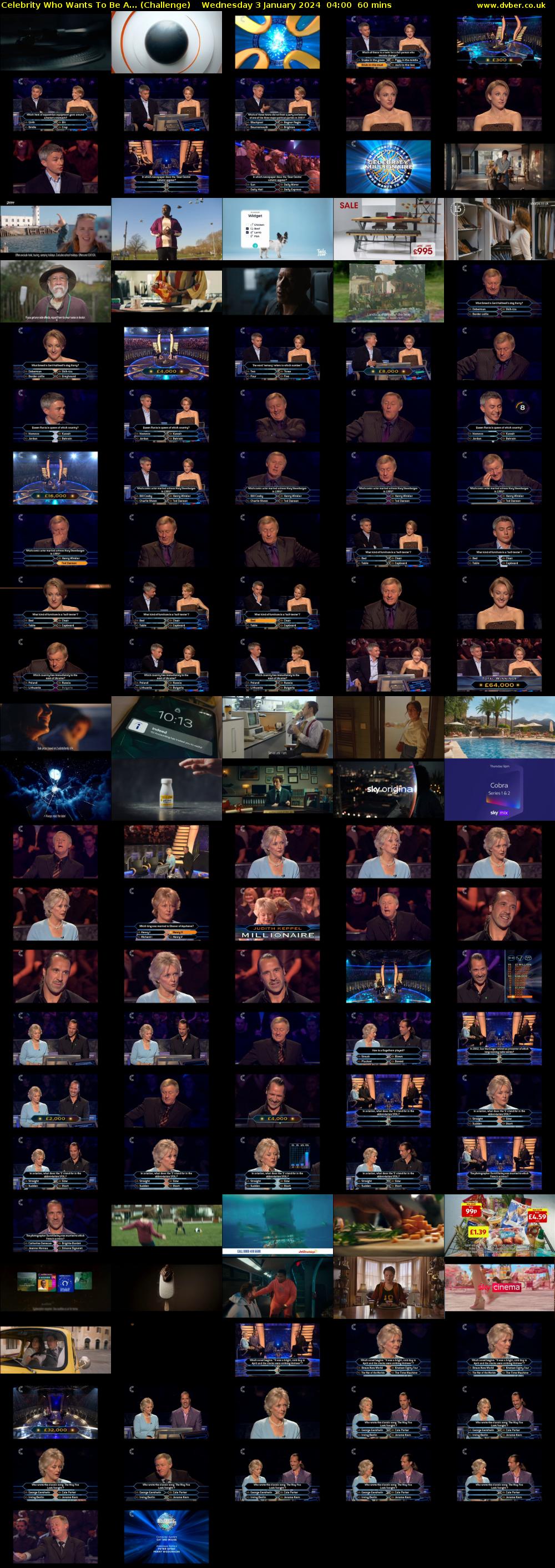 Celebrity Who Wants To Be A... (Challenge) Wednesday 3 January 2024 04:00 - 05:00