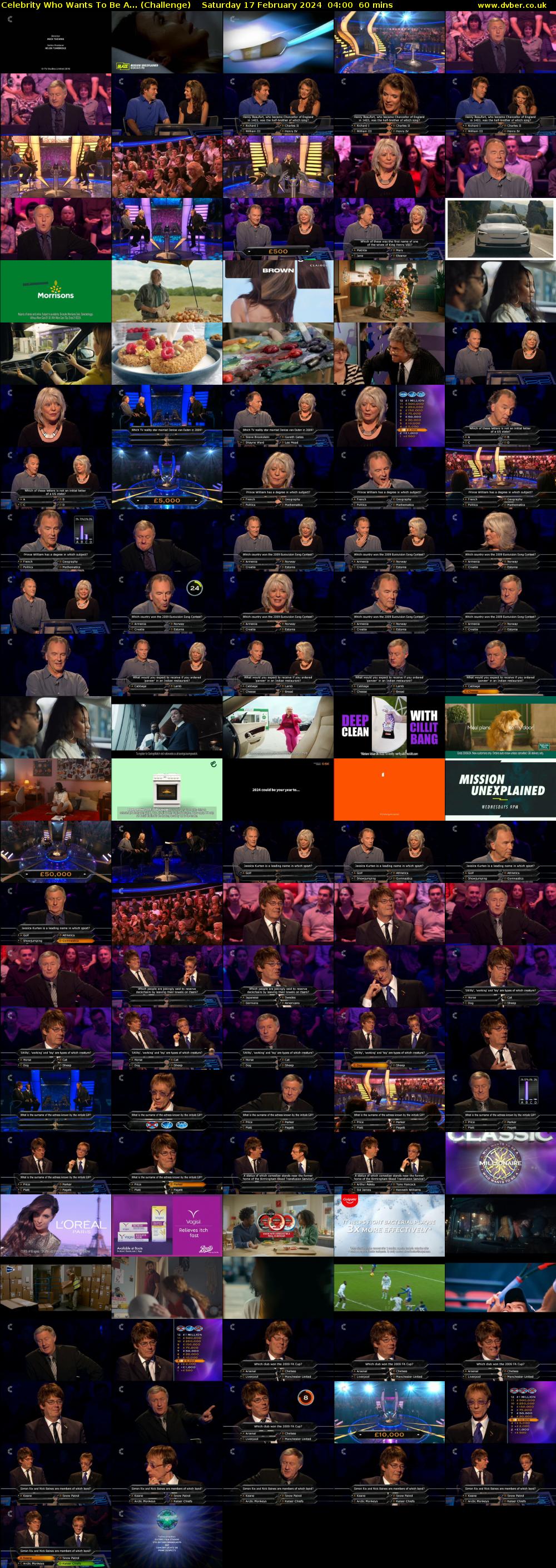 Celebrity Who Wants To Be A... (Challenge) Saturday 17 February 2024 04:00 - 05:00