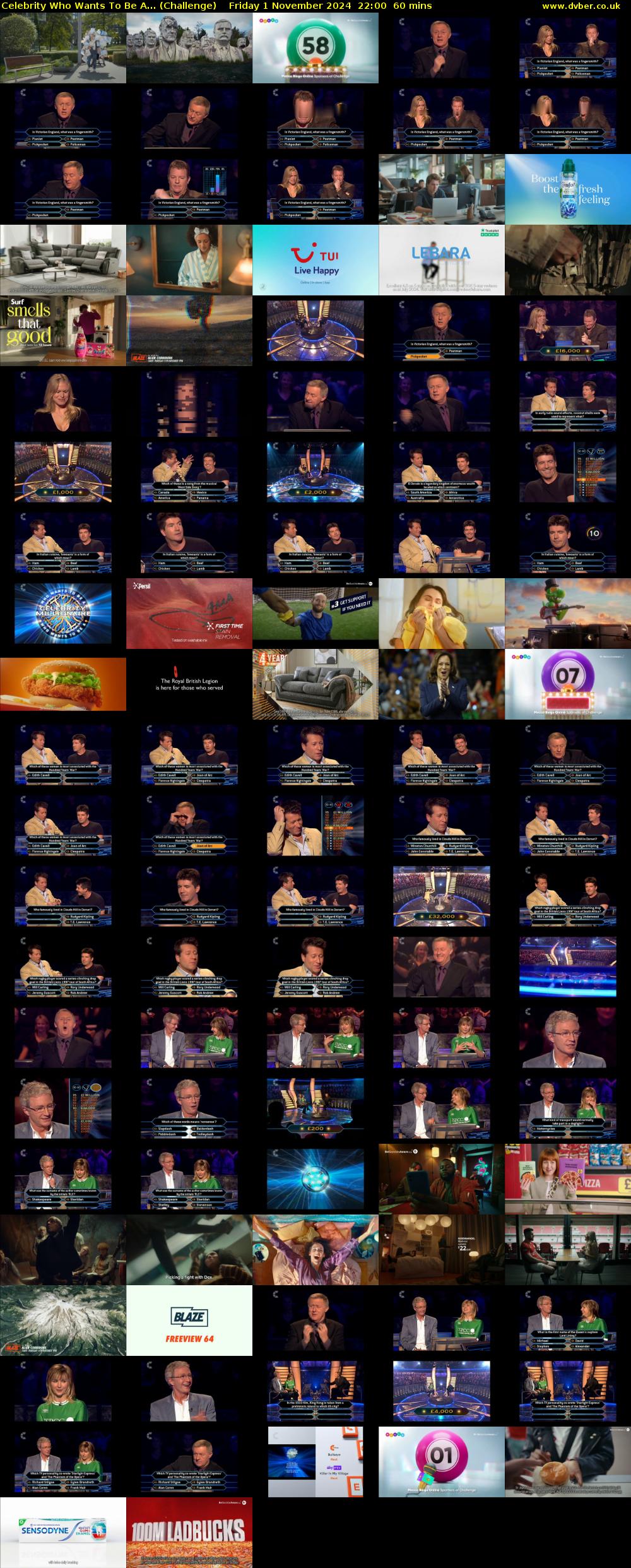 Celebrity Who Wants To Be A... (Challenge) Friday 1 November 2024 22:00 - 23:00