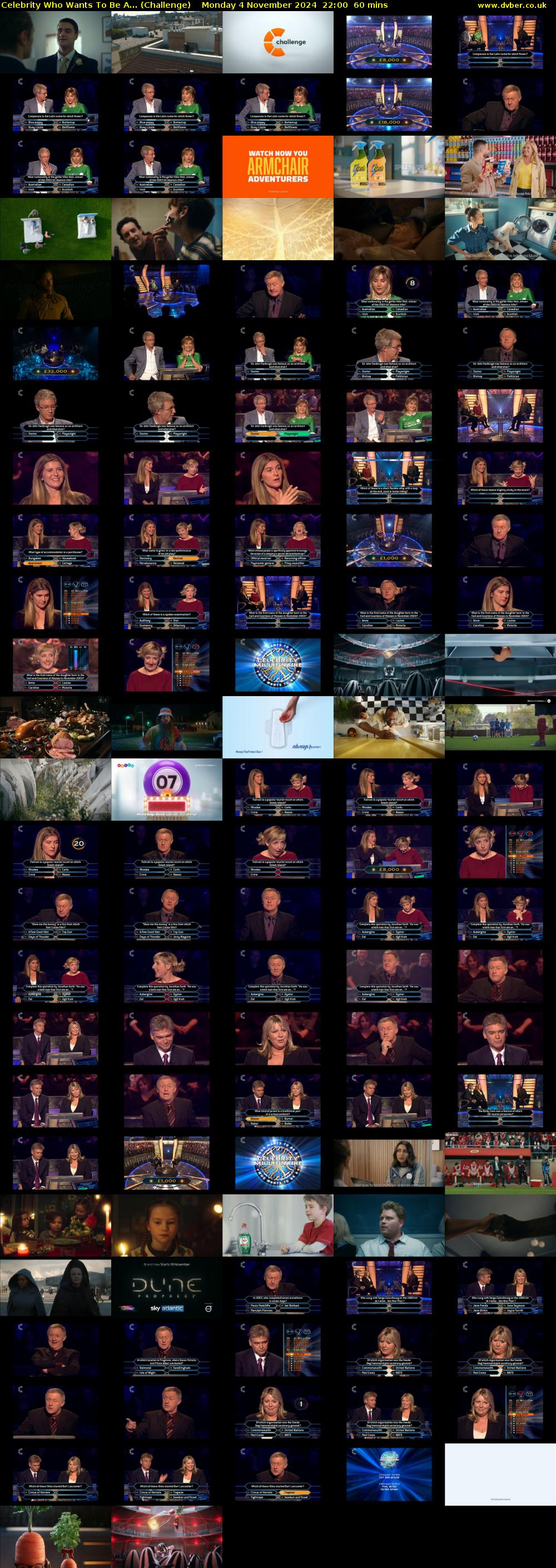 Celebrity Who Wants To Be A... (Challenge) Monday 4 November 2024 22:00 - 23:00
