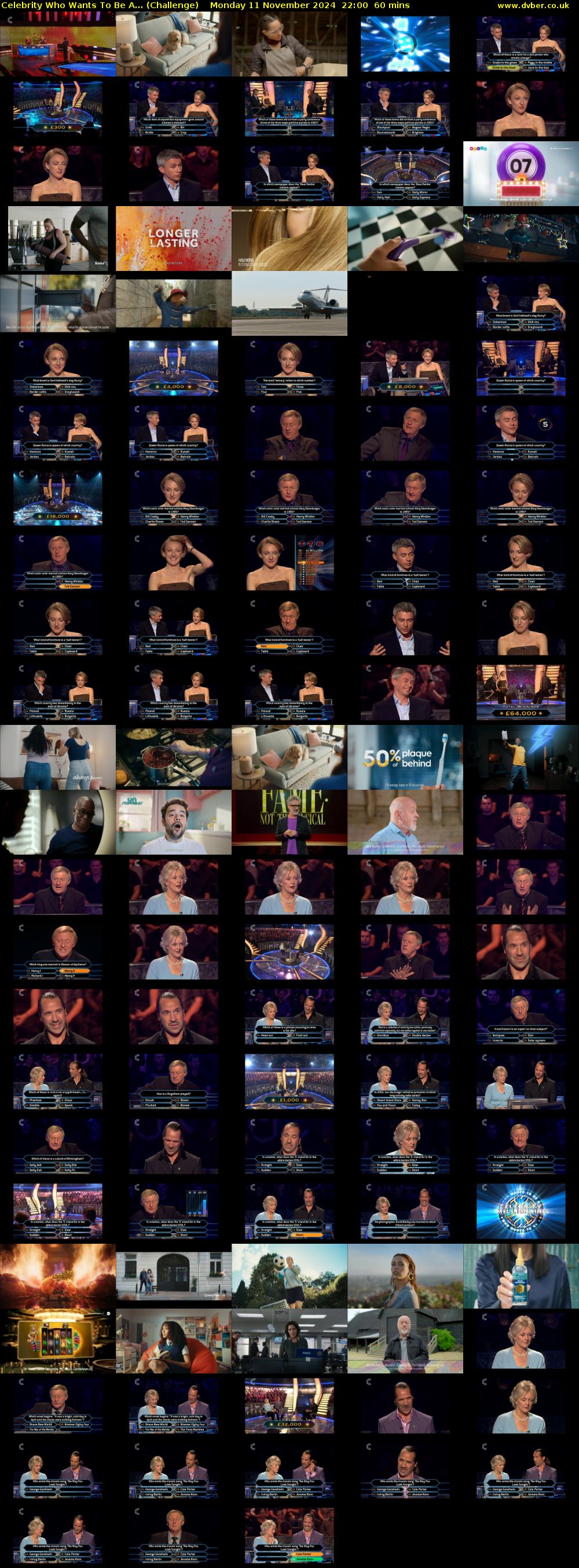 Celebrity Who Wants To Be A... (Challenge) Monday 11 November 2024 22:00 - 23:00