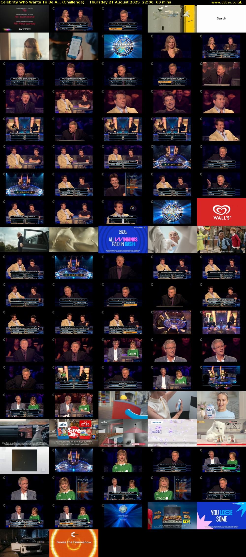 Celebrity Who Wants To Be A... (Challenge) Thursday 21 August 2025 22:00 - 23:00