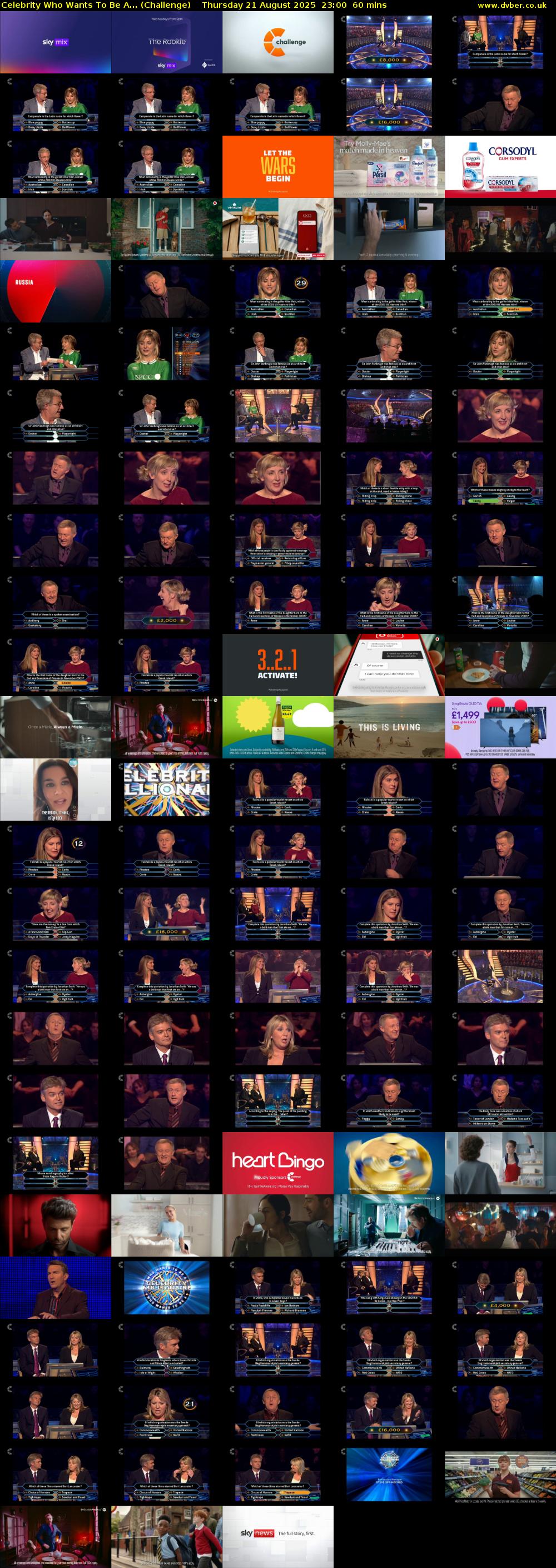 Celebrity Who Wants To Be A... (Challenge) Thursday 21 August 2025 23:00 - 00:00