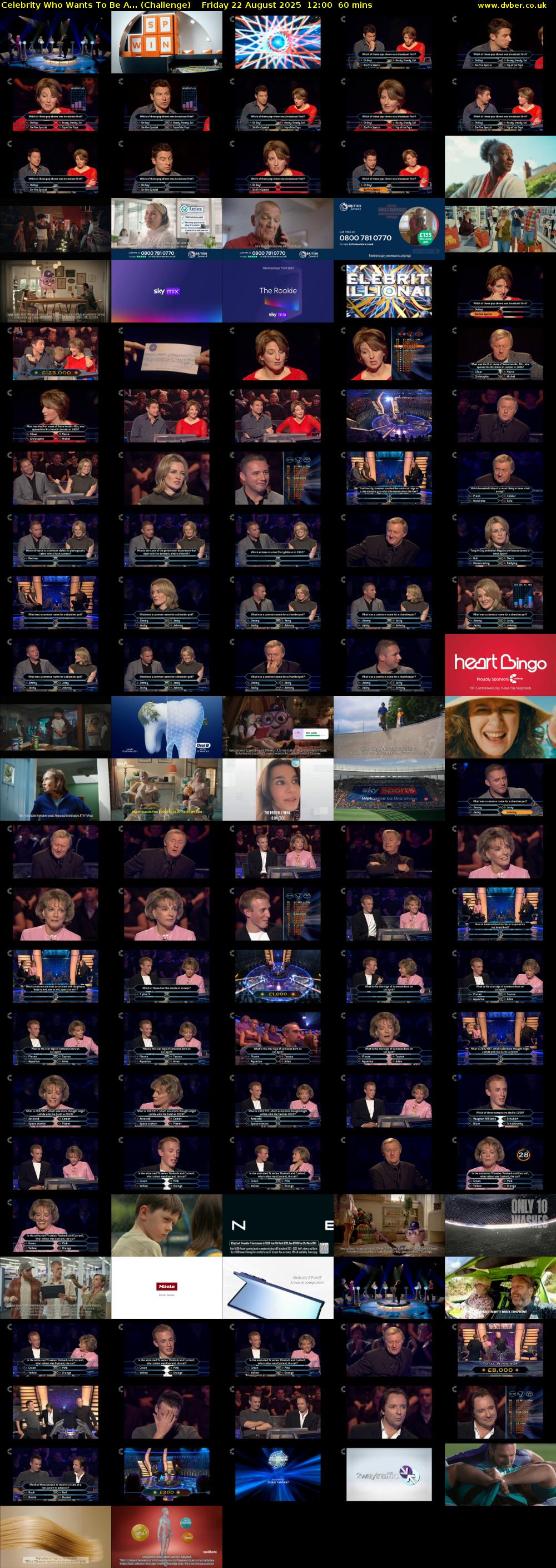 Celebrity Who Wants To Be A... (Challenge) Friday 22 August 2025 12:00 - 13:00