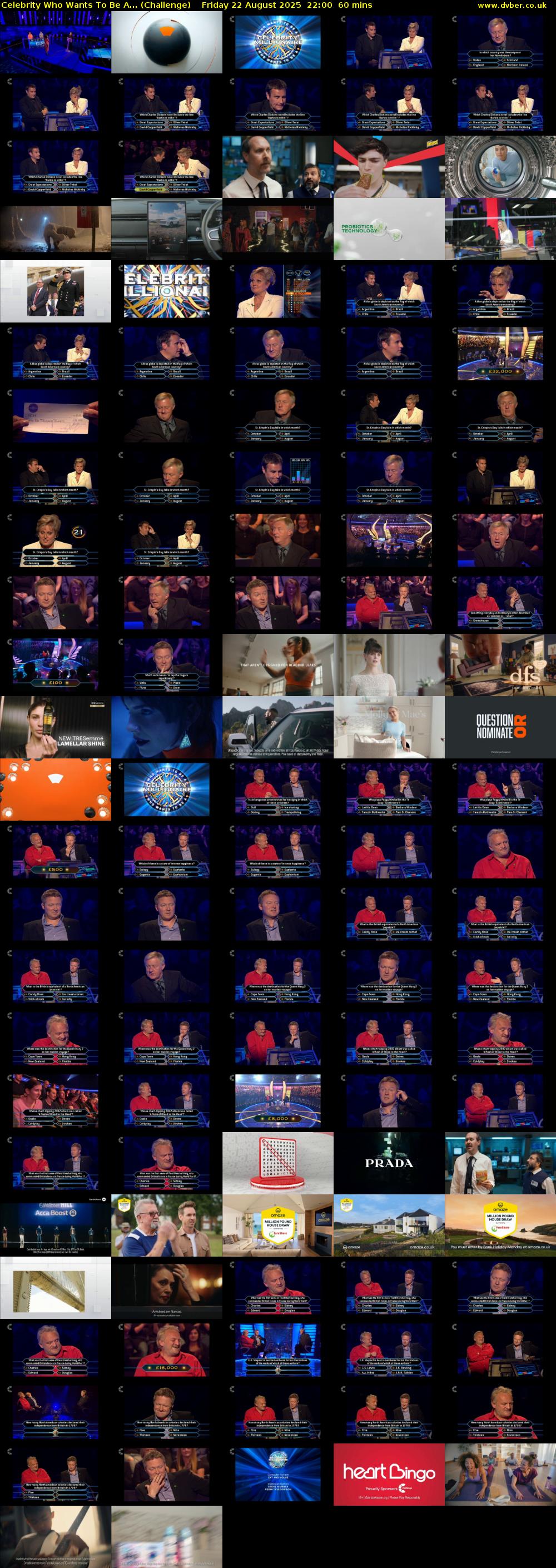 Celebrity Who Wants To Be A... (Challenge) Friday 22 August 2025 22:00 - 23:00