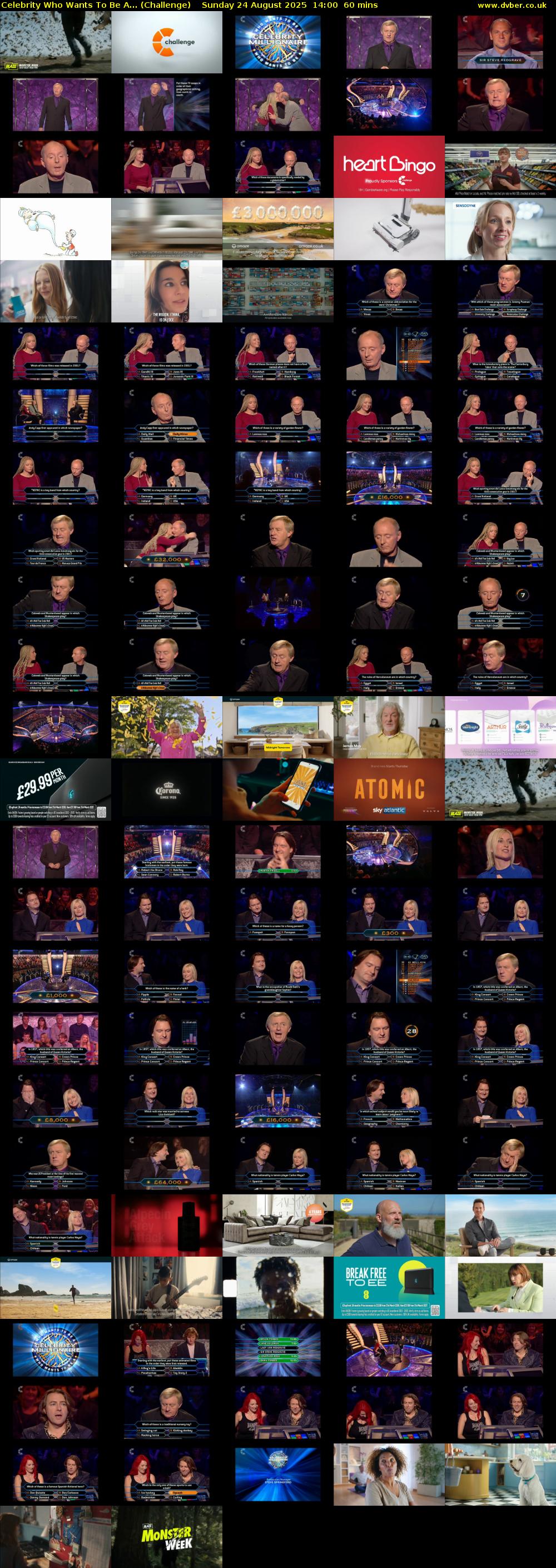 Celebrity Who Wants To Be A... (Challenge) Sunday 24 August 2025 14:00 - 15:00