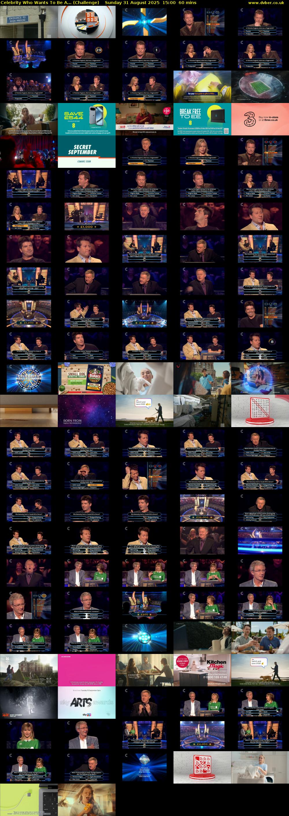 Celebrity Who Wants To Be A... (Challenge) Sunday 31 August 2025 15:00 - 16:00