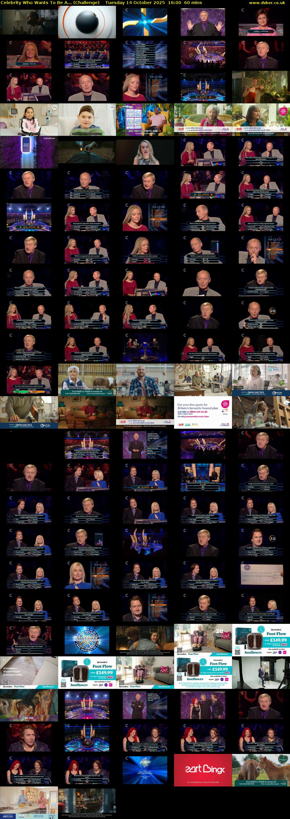 Celebrity Who Wants To Be A... (Challenge) Tuesday 14 October 2025 16:00 - 17:00