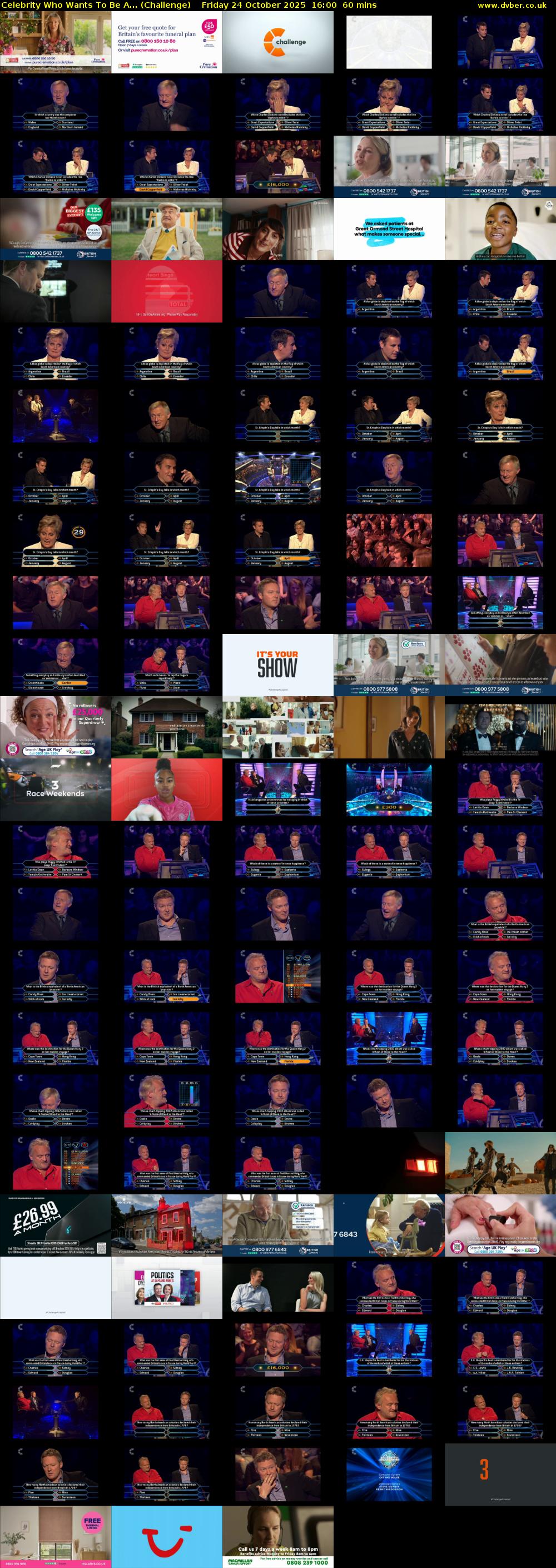 Celebrity Who Wants To Be A... (Challenge) Friday 24 October 2025 16:00 - 17:00