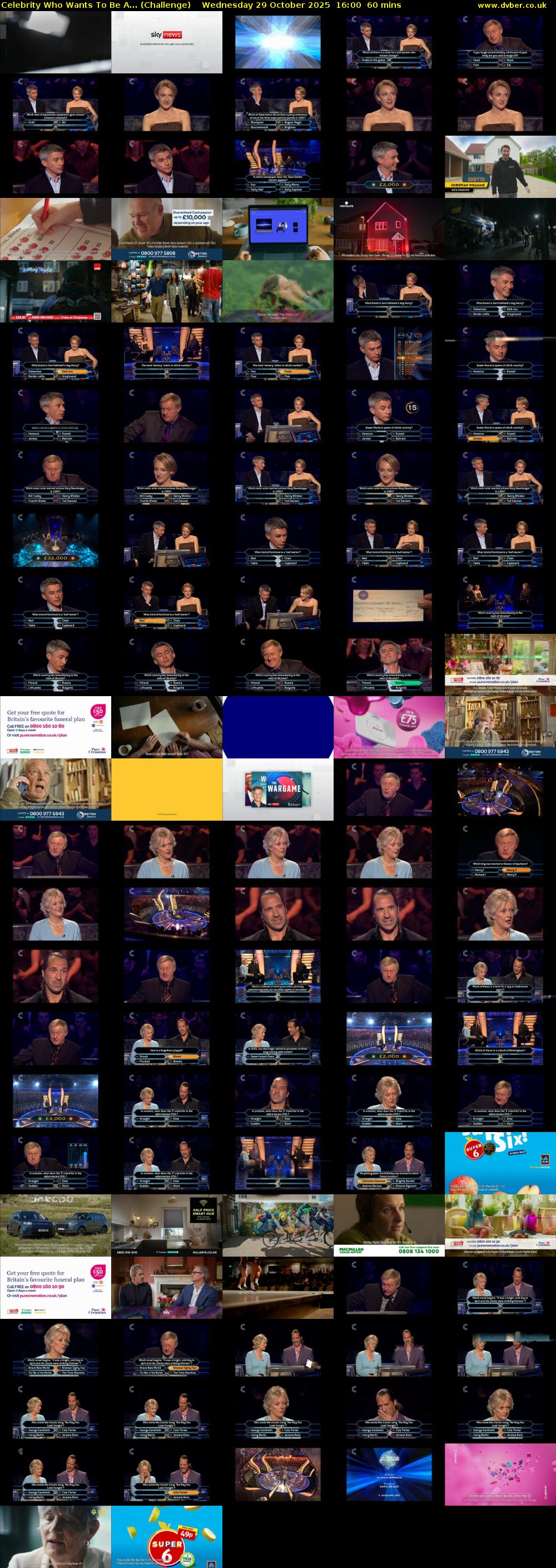 Celebrity Who Wants To Be A... (Challenge) Wednesday 29 October 2025 16:00 - 17:00