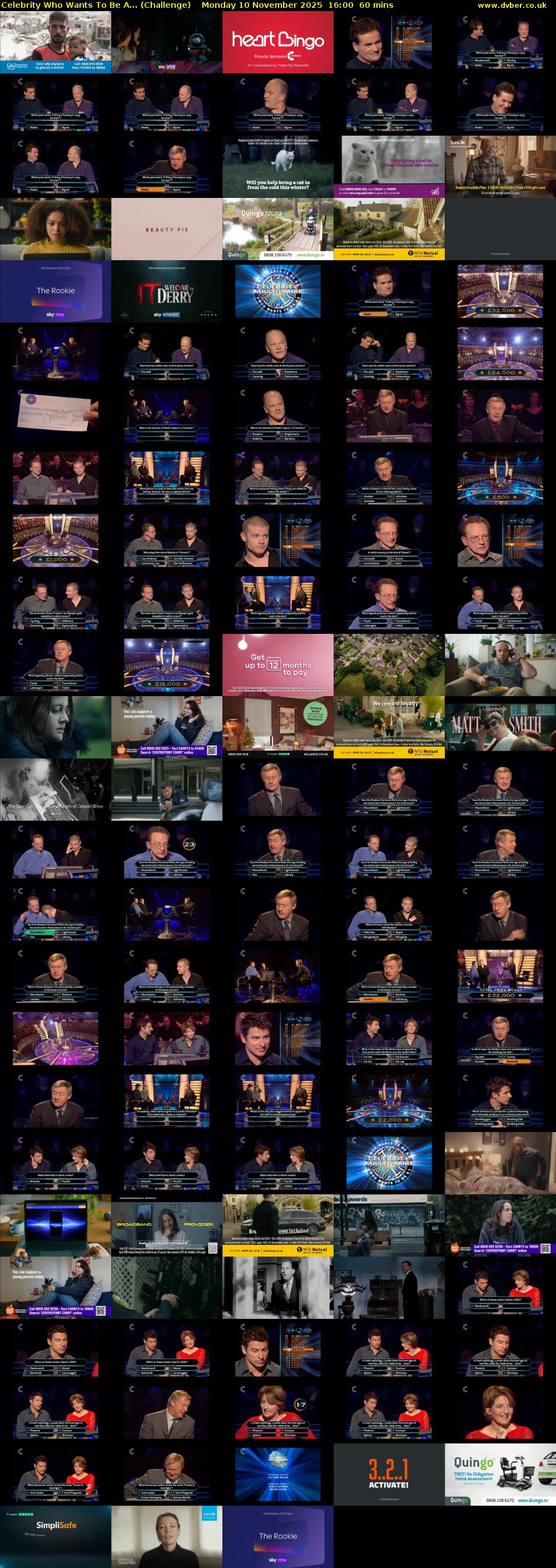 Celebrity Who Wants To Be A... (Challenge) Monday 10 November 2025 16:00 - 17:00