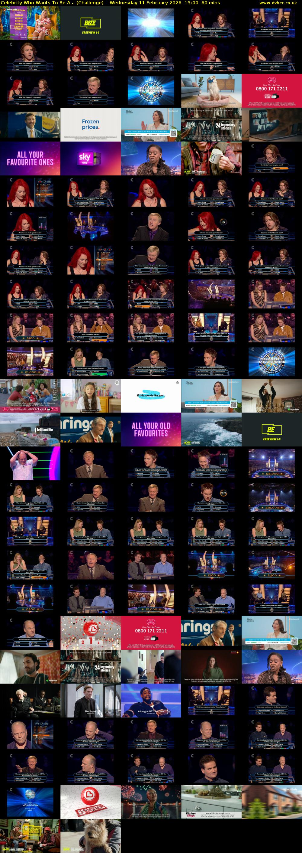Celebrity Who Wants To Be A... (Challenge) Wednesday 11 February 2026 15:00 - 16:00