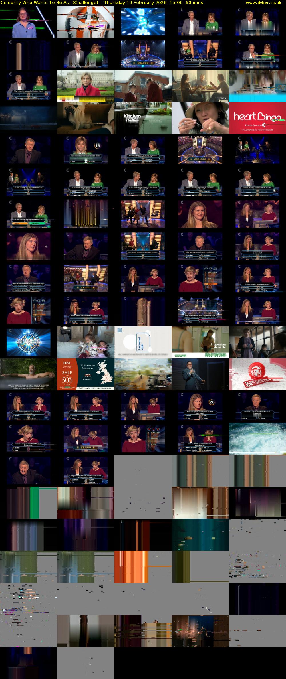 Celebrity Who Wants To Be A... (Challenge) Thursday 19 February 2026 15:00 - 16:00