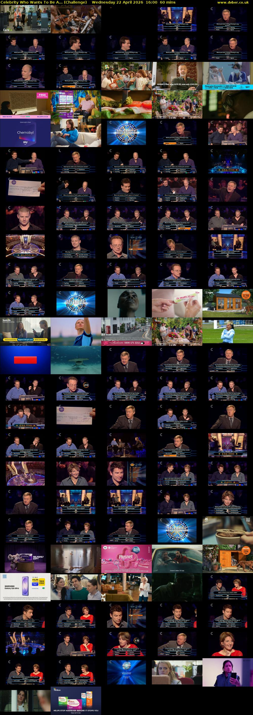 Celebrity Who Wants To Be A... (Challenge) Wednesday 22 April 2026 16:00 - 17:00