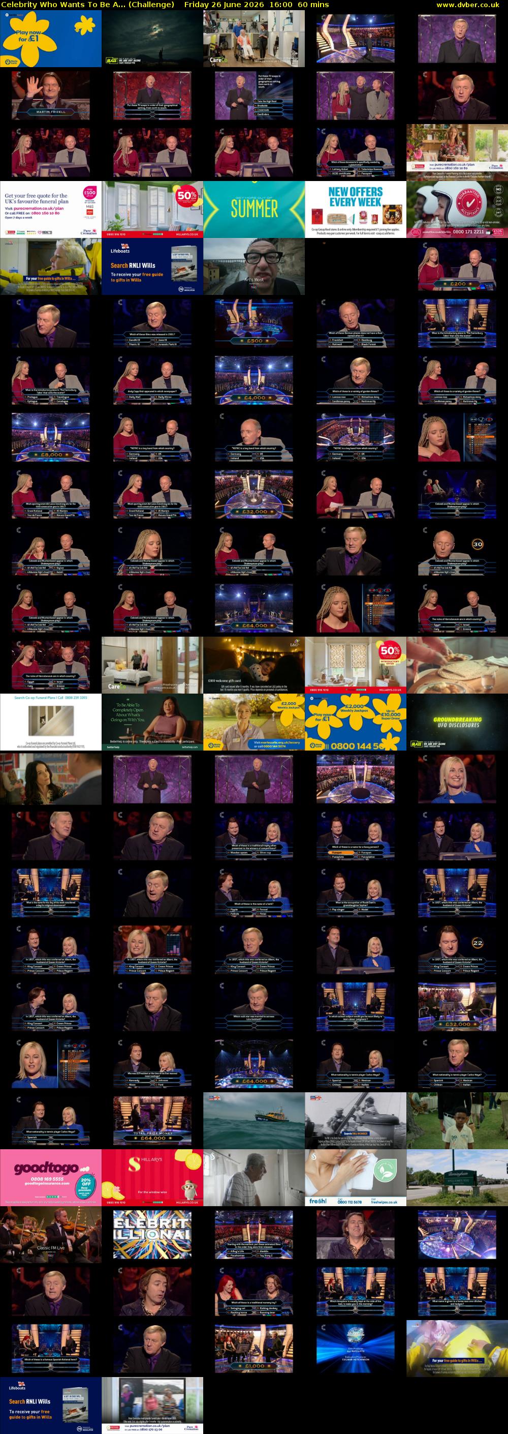 Celebrity Who Wants To Be A... (Challenge) Friday 26 June 2026 16:00 - 17:00