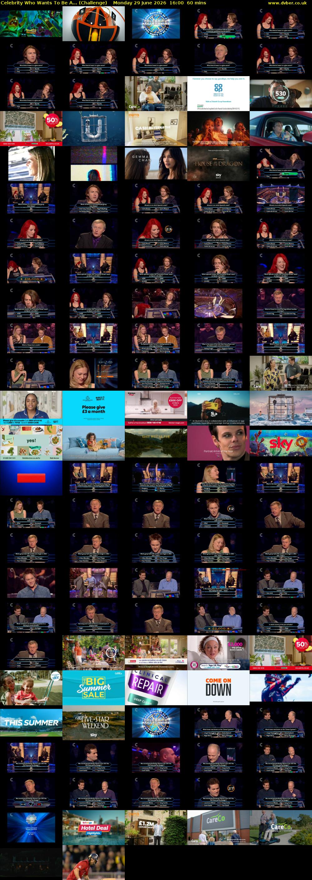 Celebrity Who Wants To Be A... (Challenge) Monday 29 June 2026 16:00 - 17:00