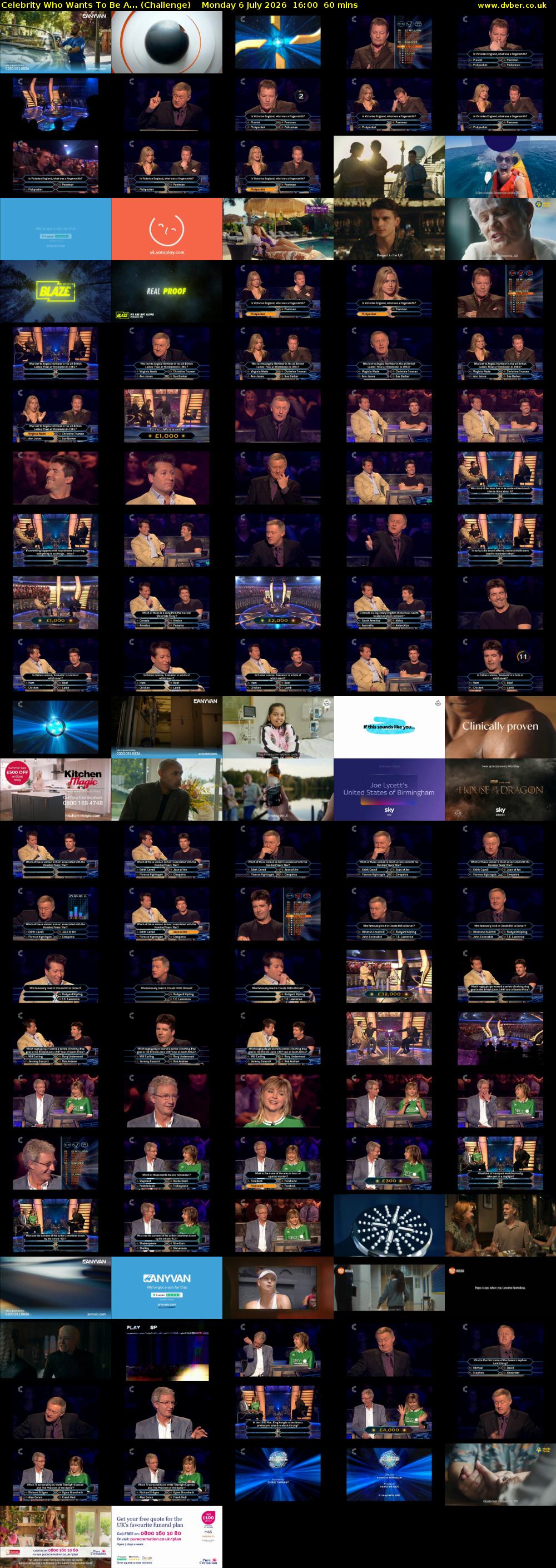 Celebrity Who Wants To Be A... (Challenge) Monday 6 July 2026 16:00 - 17:00