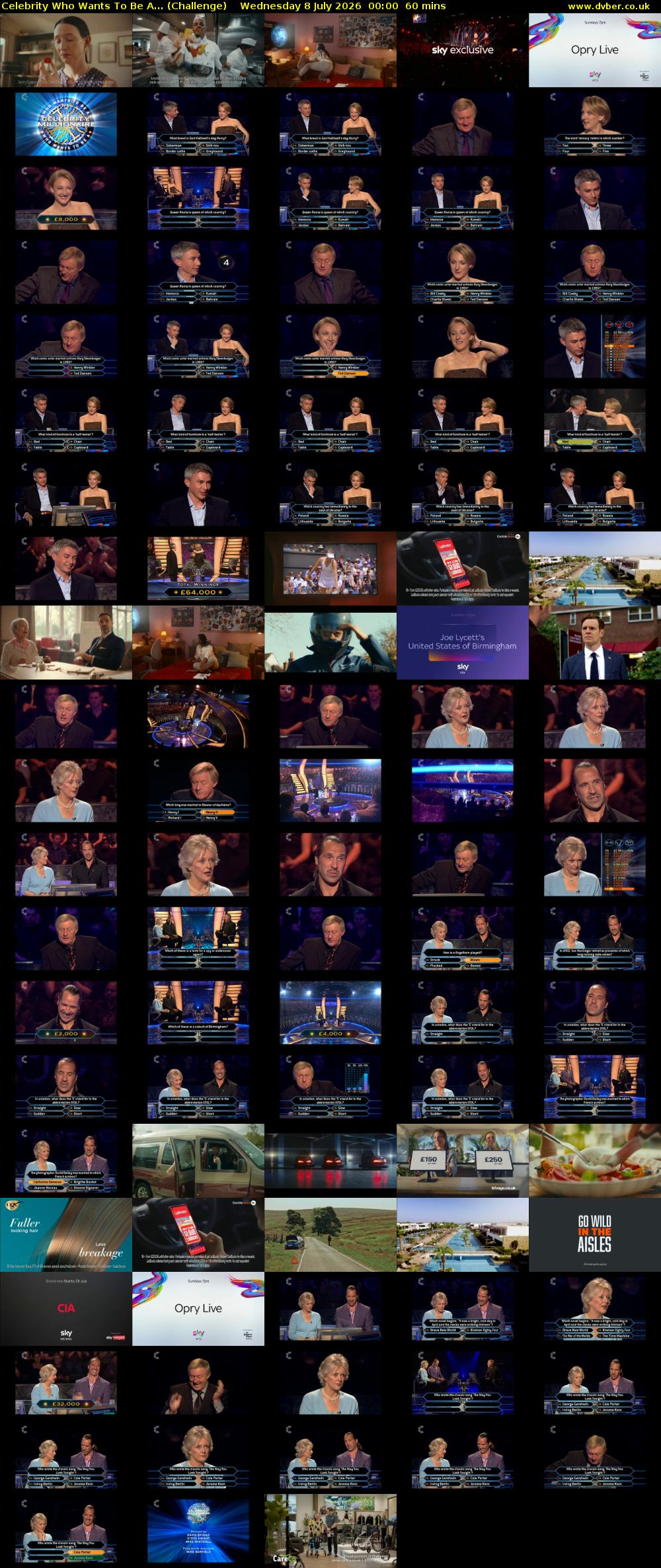 Celebrity Who Wants To Be A... (Challenge) Wednesday 8 July 2026 00:00 - 01:00